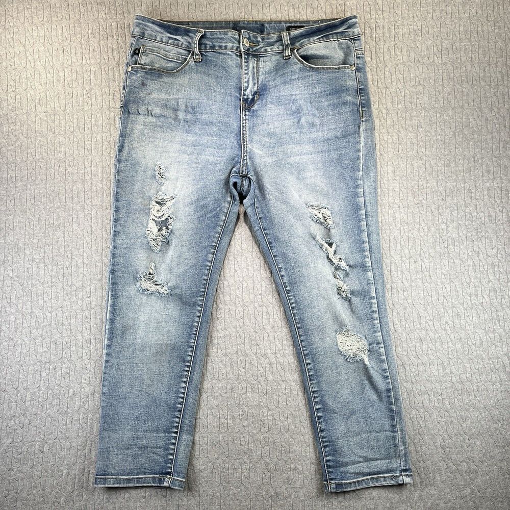 Judy blue Slim Fit Women's pants (15/32) faded Distress ripped Blue Jeans‎